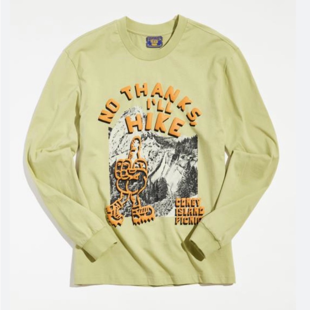 Coney Island Picnic ‘No Thanks I’ll Hike’ long sleeved tee size Large